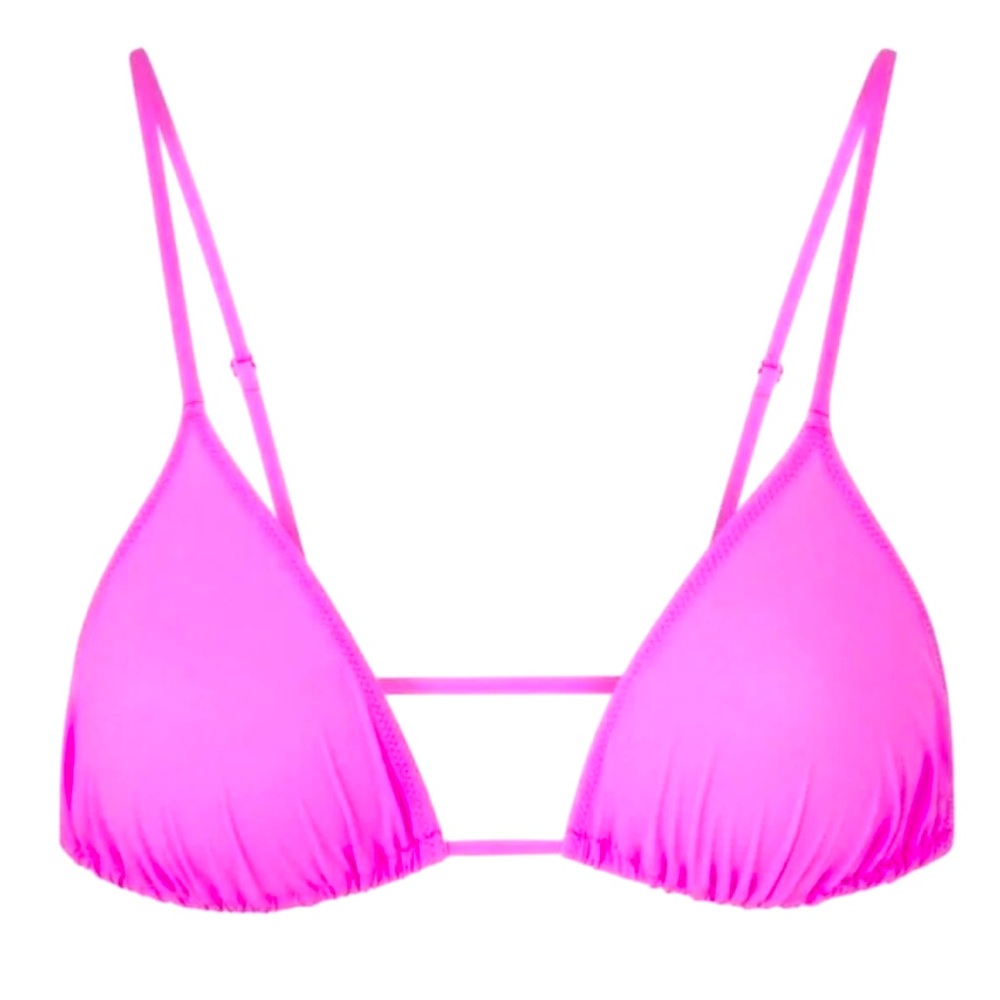 SKIMS Micro Cording String Triangle Bra - Neon Orchid - Size XL